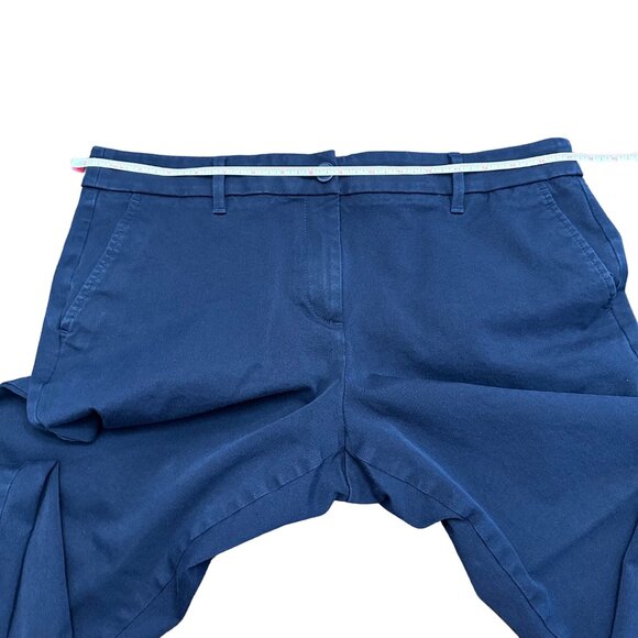 Talbots Pants Women 14 Petite Navy Blue Cropped Flat Front Ankle - Picture 6 of 15